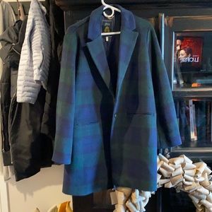 Joules Blackwatch Plaid Wool Coat
